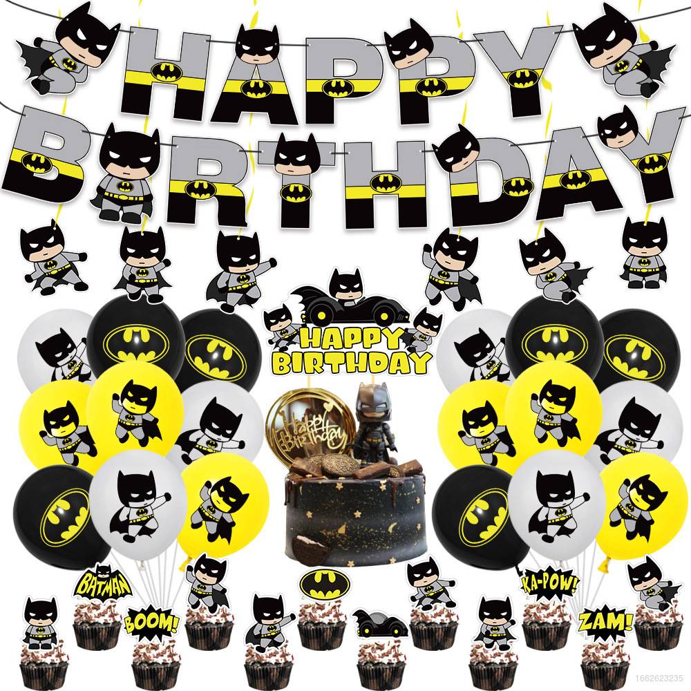 JKL DC Batman Tema Feliz Cumpleaños Fiesta Decoraciones Set Cake Topper  Globos Bandera Necesita Suministros Escena Disposición | Shopee México