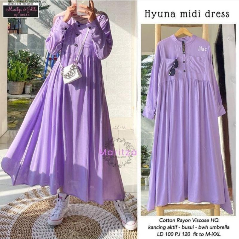 Hyuna Midi vestido/moderno hermoso vestidos de mujer/vestido Casual/última  moda musulmana | Shopee México