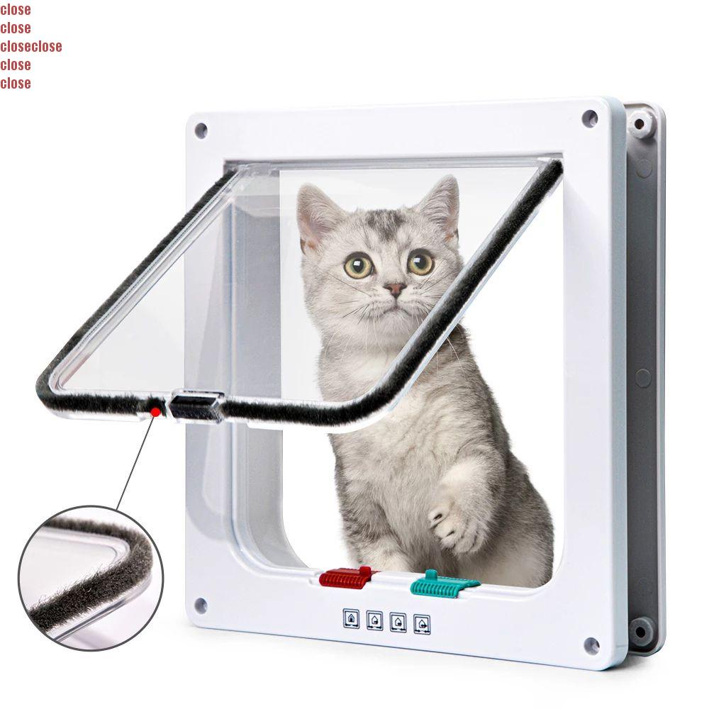 Dooxi 4-Modo Puerta Magnética Bloqueable de Gato Perro Puerta para Mascotas 