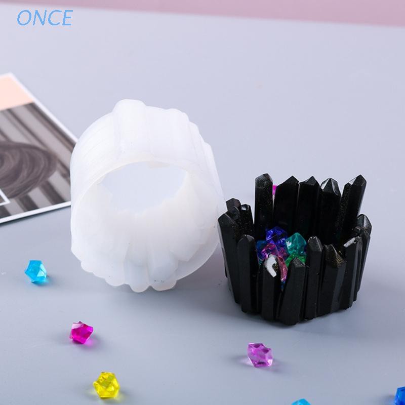 Once Crystal Epoxy Storage Box Resin Mold Candle Holder Silicone Mould Diy Crafts Ornament Making Tool Shopee Mexico