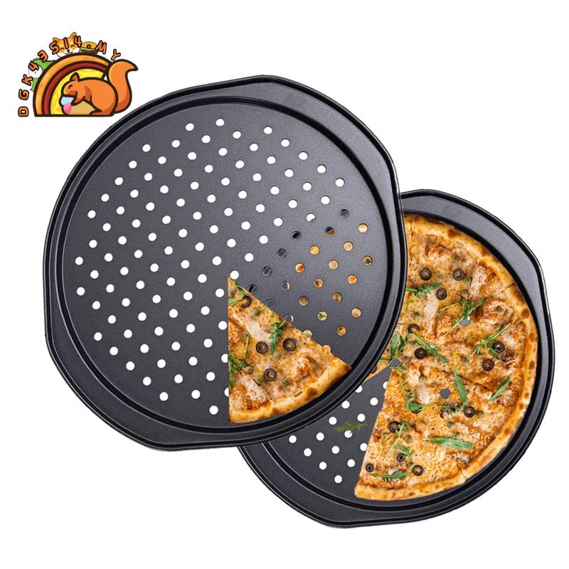 Bandeja Redonda Perforada para Pizza GEZICHTA Bandeja de Pizza de Acero al Carbono de 30,48 cm con Orificios Revestimiento Antiadherente y Orificios para Horno de Pizza para cruceros
