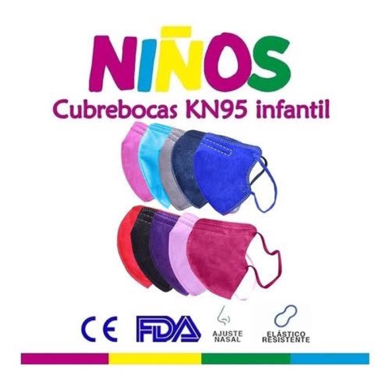 KN95 infantil colores