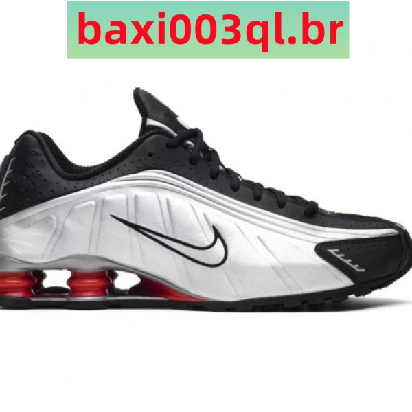 Barato Meral Deporte Zapatos Para Correr gym Nike Shox R4 Completo Todo Negro Gris Rojo Blanco Azul Marino Plata