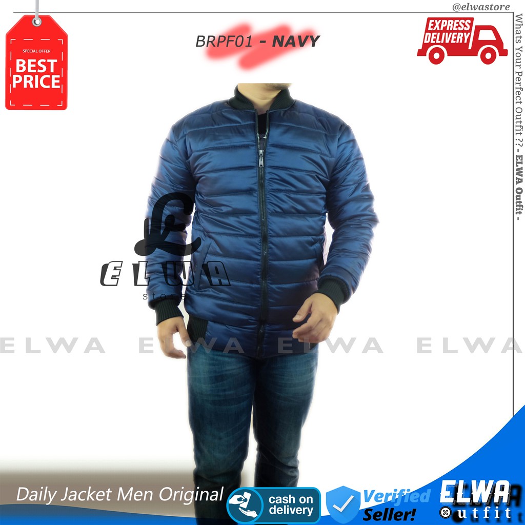 Brpf01 Bomber Puff Chamarra hinchazón modelo de invierno ganso piel de los  hombres chaquetas de motocicleta Premium Guys - azul marino | Shopee México