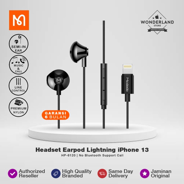 Mcdodo Lightning Headset iPhone 13 sin auriculares Bluetooth Shopee