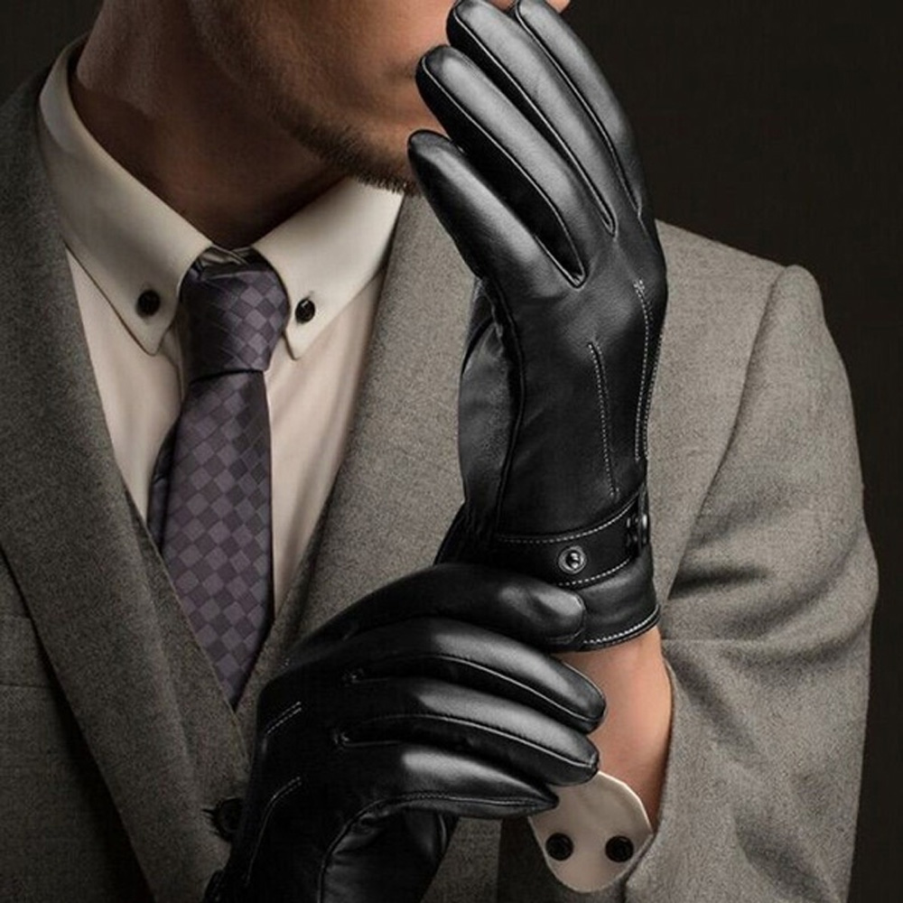 SANLE guantes de cuero para hombre/guantes térmicos de piel de otoño a  prueba de viento de alta calidad/guantes de dedo completo/Multicolor |  Shopee México