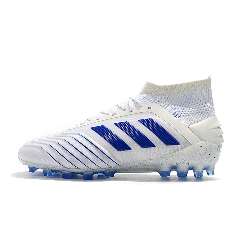 Adidas 19.1 Impermeable De Punto Alto Zapatos Fútbol Blanco Azul | Shopee México