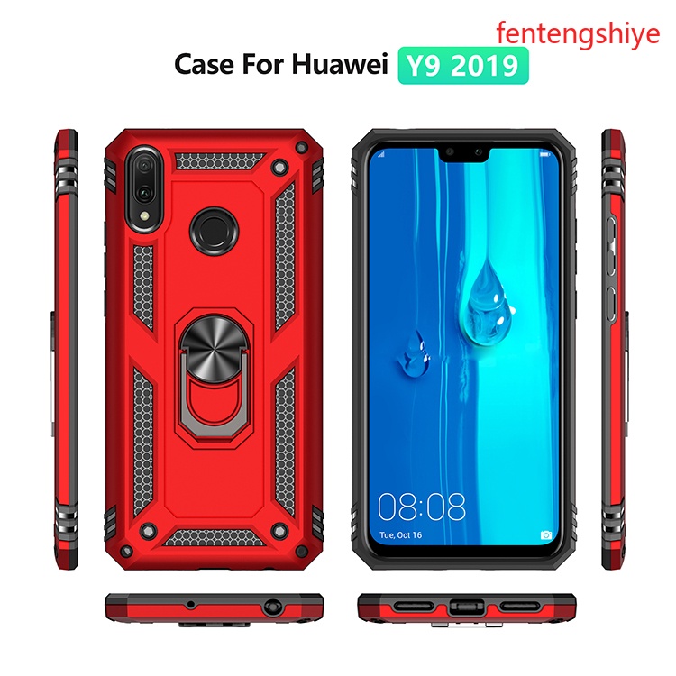 Carcasa Para Huawei Y9A Y7A Y9 2019 Y9 Prime 2019 P Smart 2019 2020 2021 Armadura Imán Anillo De Metal A Prueba De Golpes Cubierta Trasera De Silicona Funda Para Teléfono