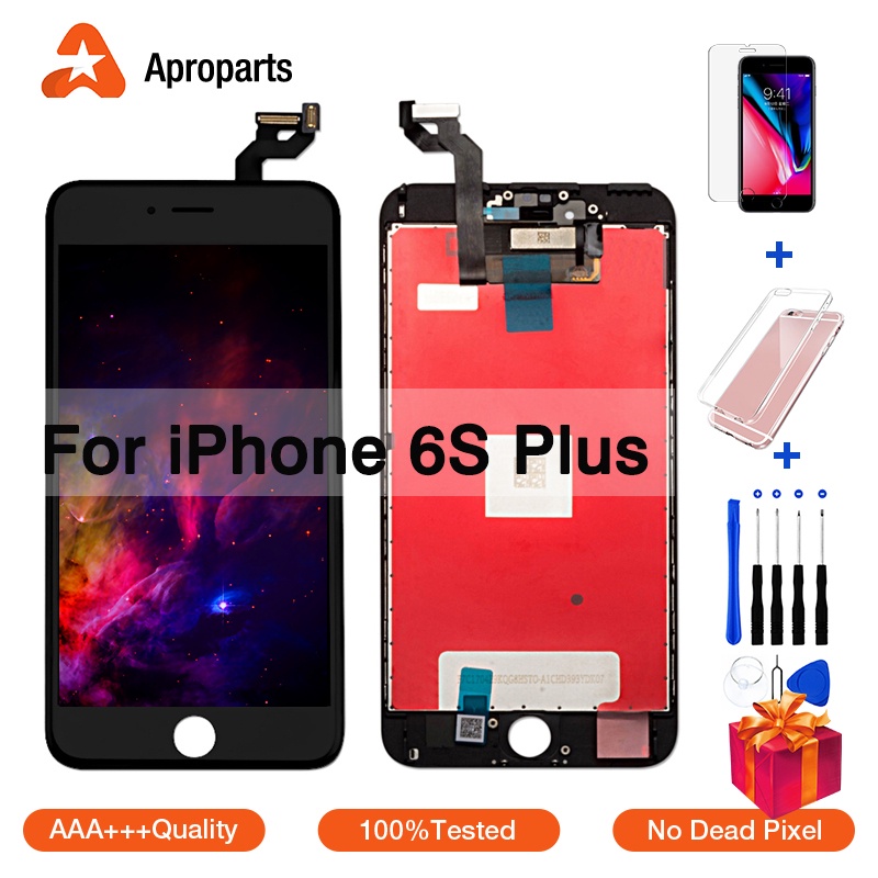 Pantalla LCD De Alta Calidad Para iPhone 6s Plus 6SP 3D Digitalizador De Táctil Asamblea Grdae AAA + + Reemplazo + Herramientas Gratis