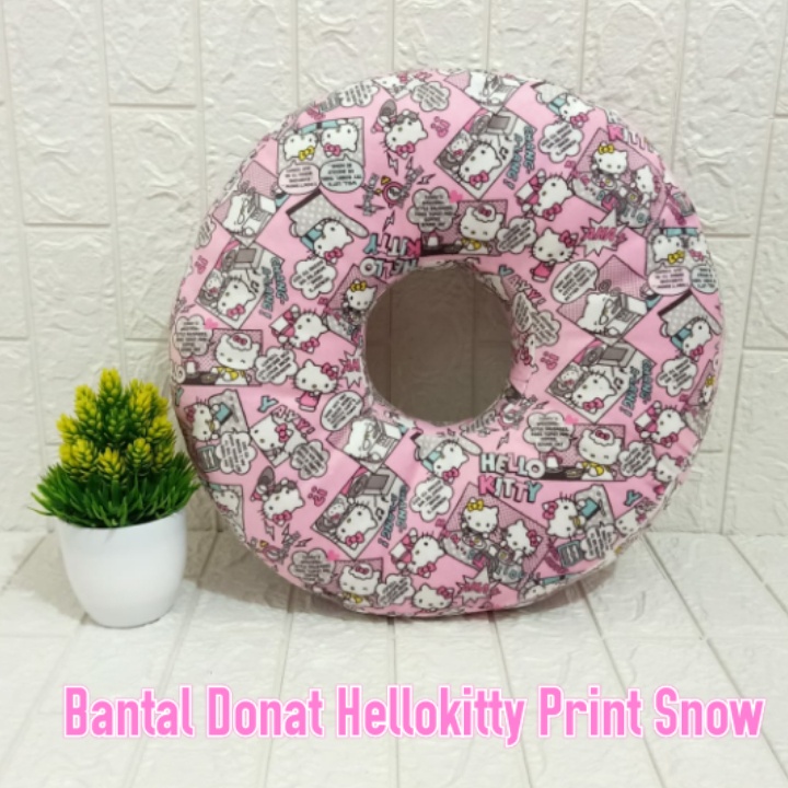 Almohada Donut - hemorroides o hemorroides almohada redonda motivo Hellokitty nieve impresión