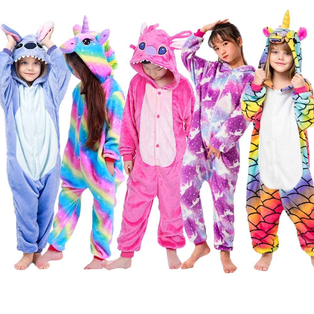 Pijama De Punto De Invierno Niños Kigurumi Pijamas Panda Licorne Onesie Niñas Ropa De Dormir Mono De Dinosaurio | Shopee México