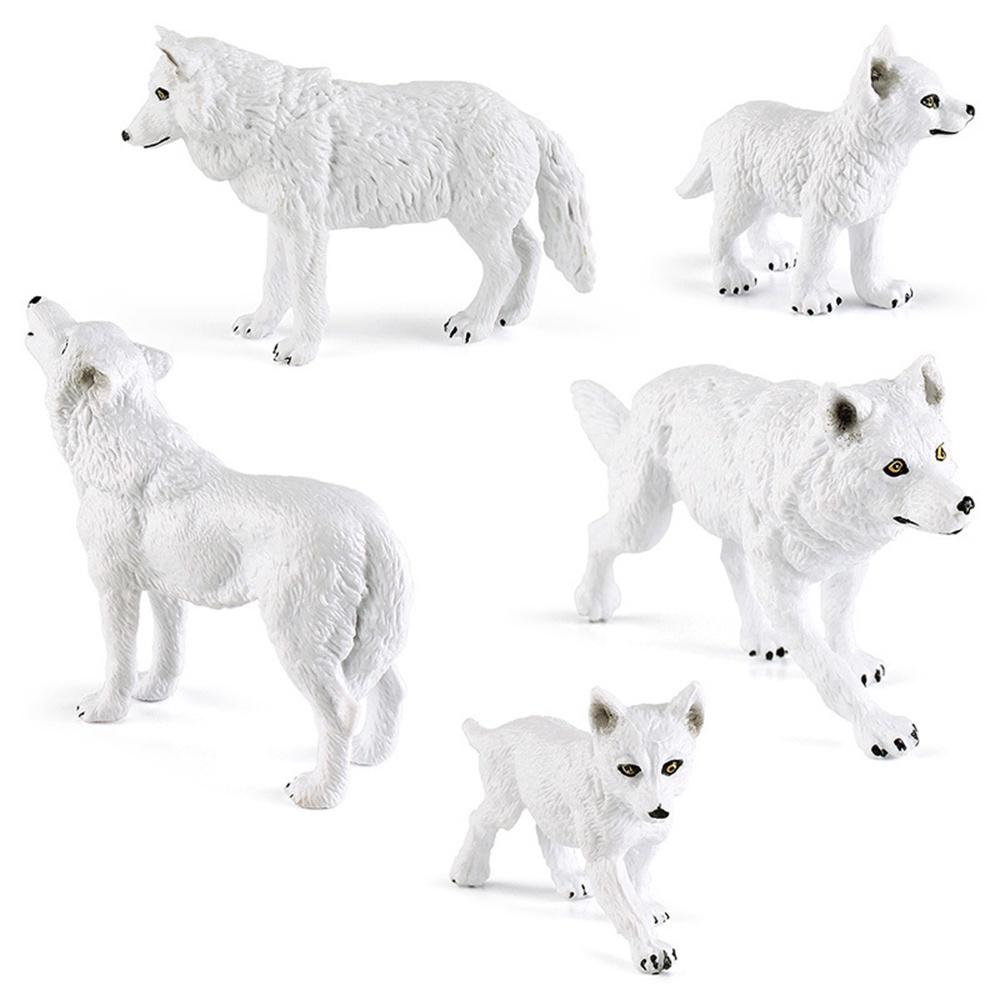 Mercancía auténtica Lobo simulación de Figura de Animal de Lobo de Nieve  Figuras de Lobo Animal Modelo de Juguetes Artículos para niños pequeños  Regalo de cumpleaños de Navidad para niños Ornamento de