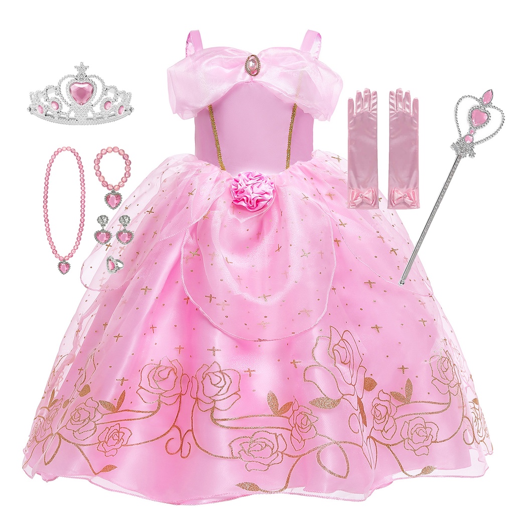 Disfraz De Princesa Aurora De Dibujos Animados De Disney Para  Dormir/Belleza/Para Niñas/Vestido De Fiesta De Cumpleaños | Shopee México