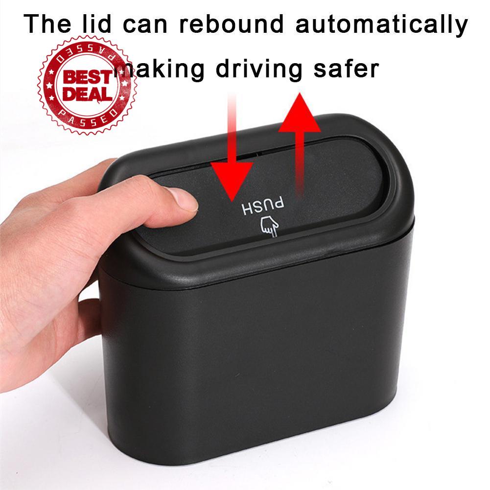 1 papelera de coche con tapa pequeña a prueba de fugas, autobuses de