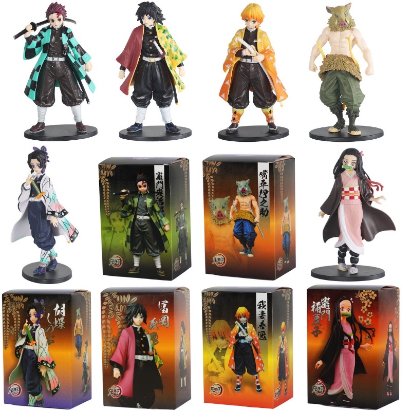 16 cm Anime Demon slayer kimetsu no yaiba Tanjirou Nezuko Figuras De Acción Juguetes Kanroji Mitsuri Uzui Tengen