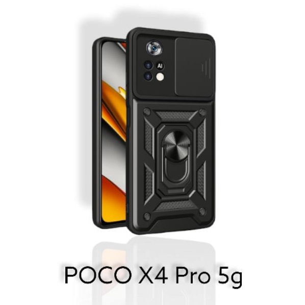 Funda de uso rudo Poco X4 Pro 5g con protección de cámara