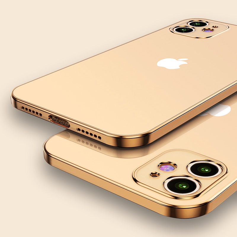 Transparente Tpu Telefono Caso De Lujo Cuadrado Marco Para Iphone12 Mini Iphone 11 Pro Max 12 Pro Max Shopee Mexico