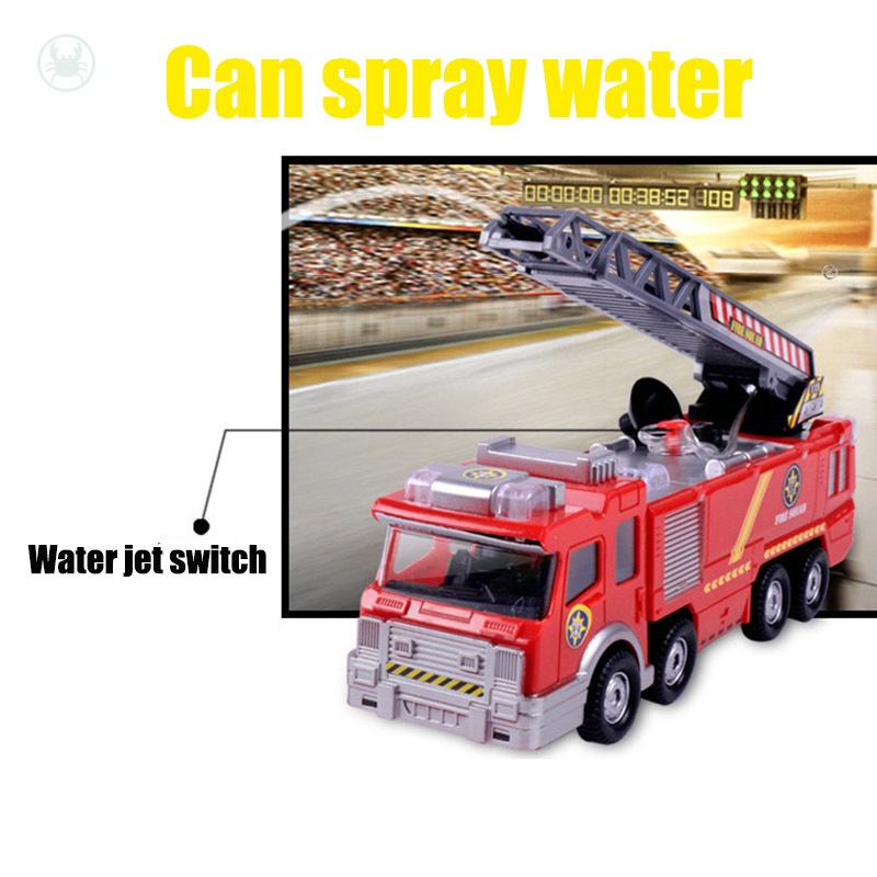 Kids Electronic Power Fire Truck Car Toy With Water Shooting Lights Sounds Extending Ladder Shopee Mexico