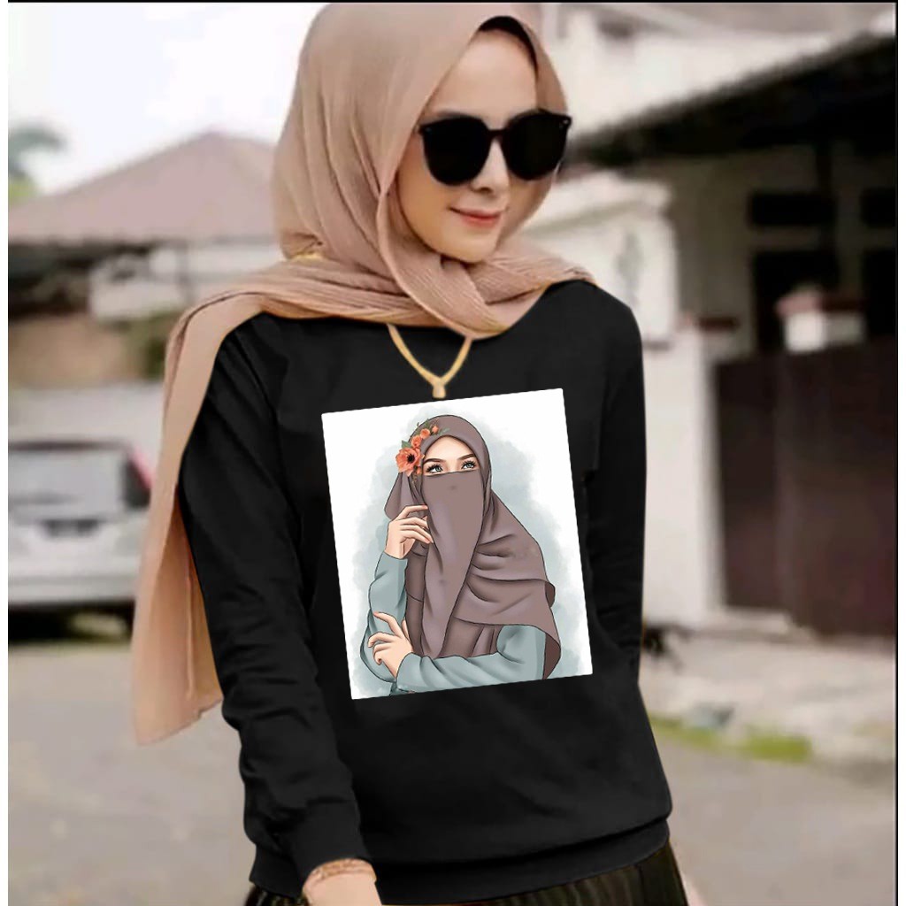 Sudadera  Baju HIJAB SWEET SIZE, M, L, XL/ropa DISTRO de manga  larga/motivo de imagen de impresión DTF / PICT REAL/la ropa más fresca/la  última ropa modelo es la mejor calidad |