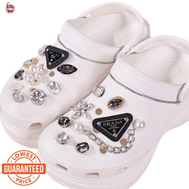 MYC 18pcs Set Cadena Delgada Joyería Flor Diamante Crocs Jibbitz Charm Pin  Para Las Mujeres Zapatos Zapatillas Accesorios Moda De | Shopee México