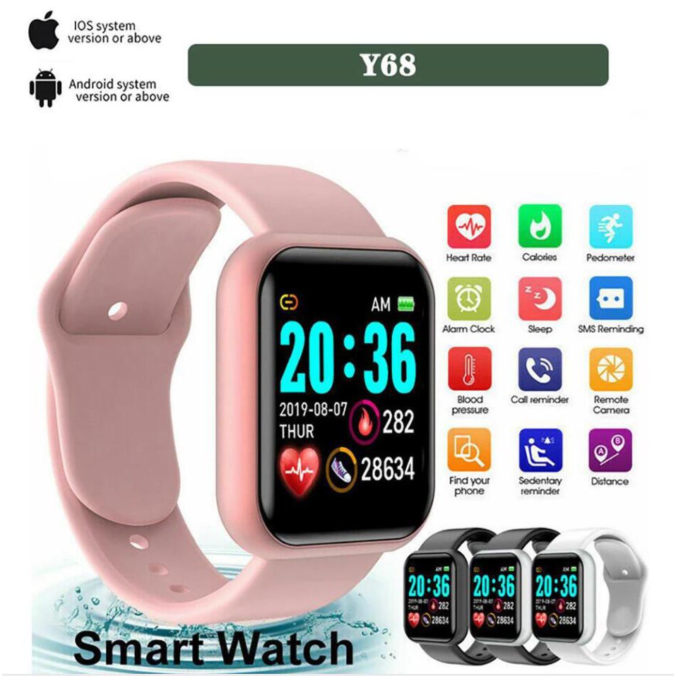 Relojes Realmente Impermeables ! Y68 D20 Bluetooth Monitor De Corazón Con Reloj Inteligente USB | Shopee México