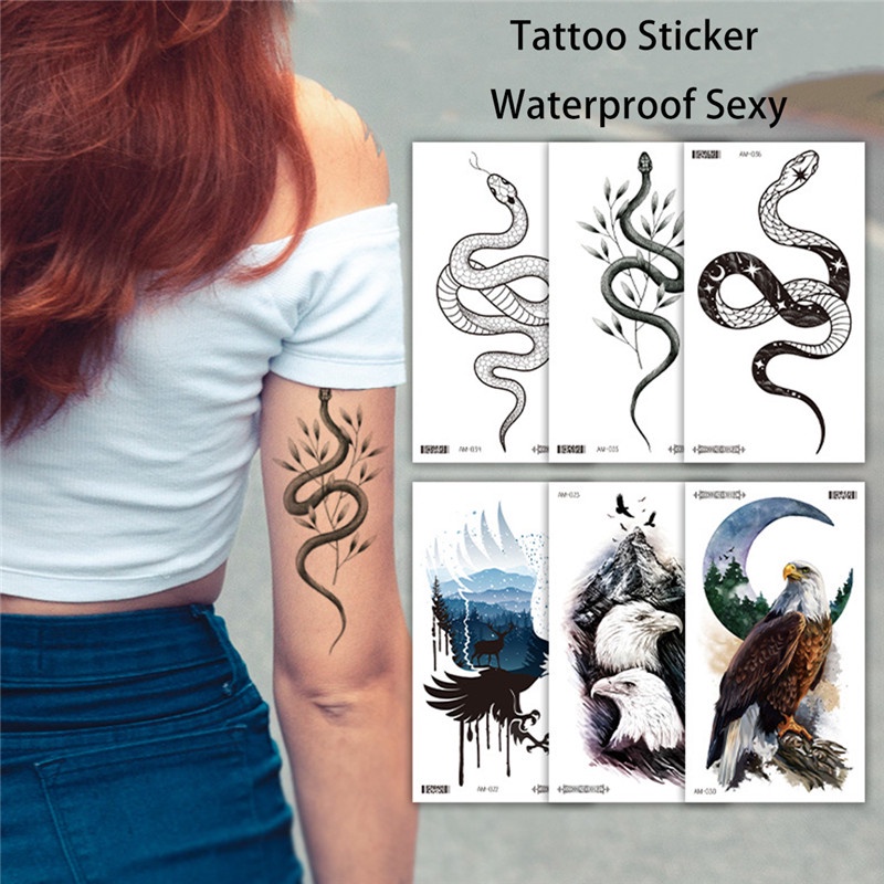 Pegatina De Tatuaje Temporal De Serpiente De Águila Para Mujeres Hombres  Tatuajes Falsos Cuerpo De Brazo Completo Tatoos | Shopee México