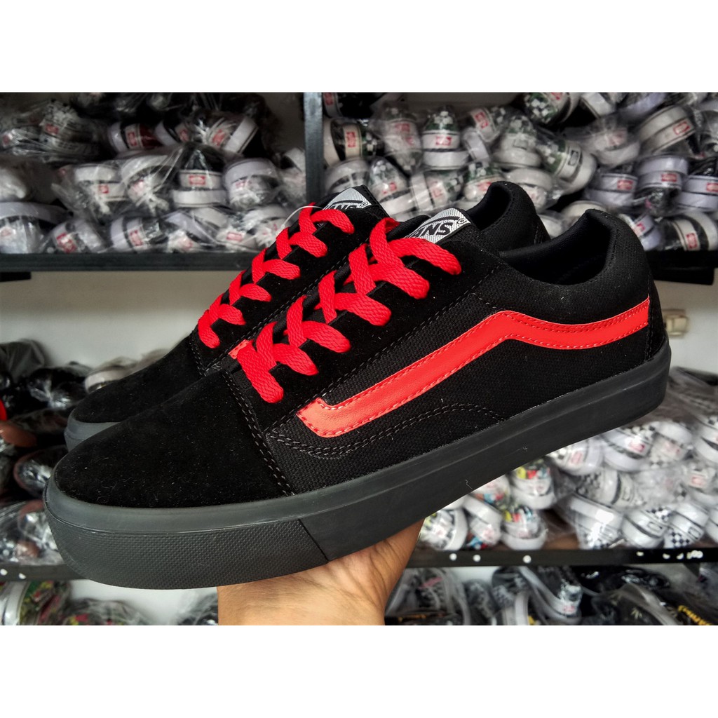 Full negro blanco Vans zapatos liso Oldskool PREMIUM CASUAL ICC IFC DT - Oldskool rojo negro | Shopee México