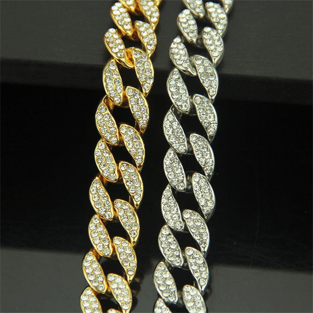 Annuum 12mm De Ancho Nuevo Collar De Diamantes De Moda De Lujo Brillante Para Hombres Cadena De Collar Cubano Shopee Mexico