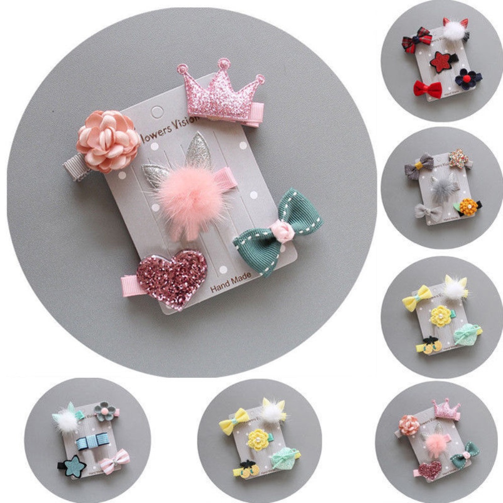Anxinmin 5pcs Horquilla Bebe Ninas Ninos Clip De Pelo Arco Flor Estrella Mini Barrettes Shopee Mexico
