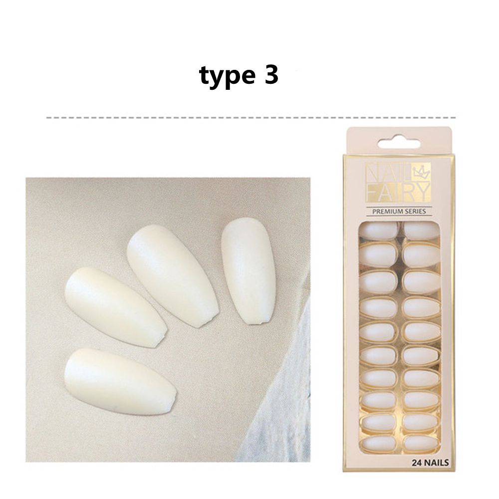 Formakean 24 Pcs Detachable Press On Nails French Solid Color False Nail Tips Glossy Coffin Ballet Fake Nails Full Cover Women And Girls Acrylic Glitter Shopee Mexico