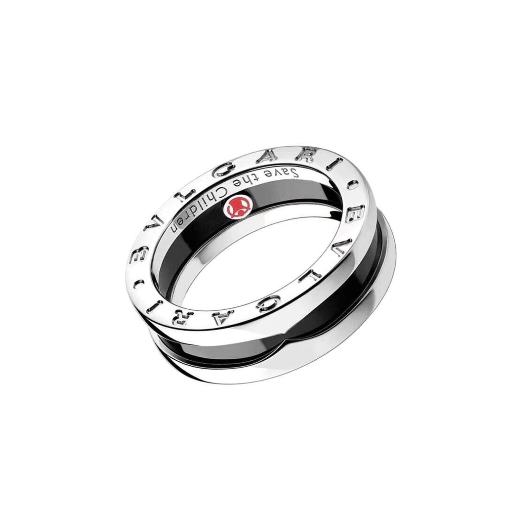 Hot BVLGARI Save the Children One-band Sterling Silver Ring with Black  Ceramic | Shopee México