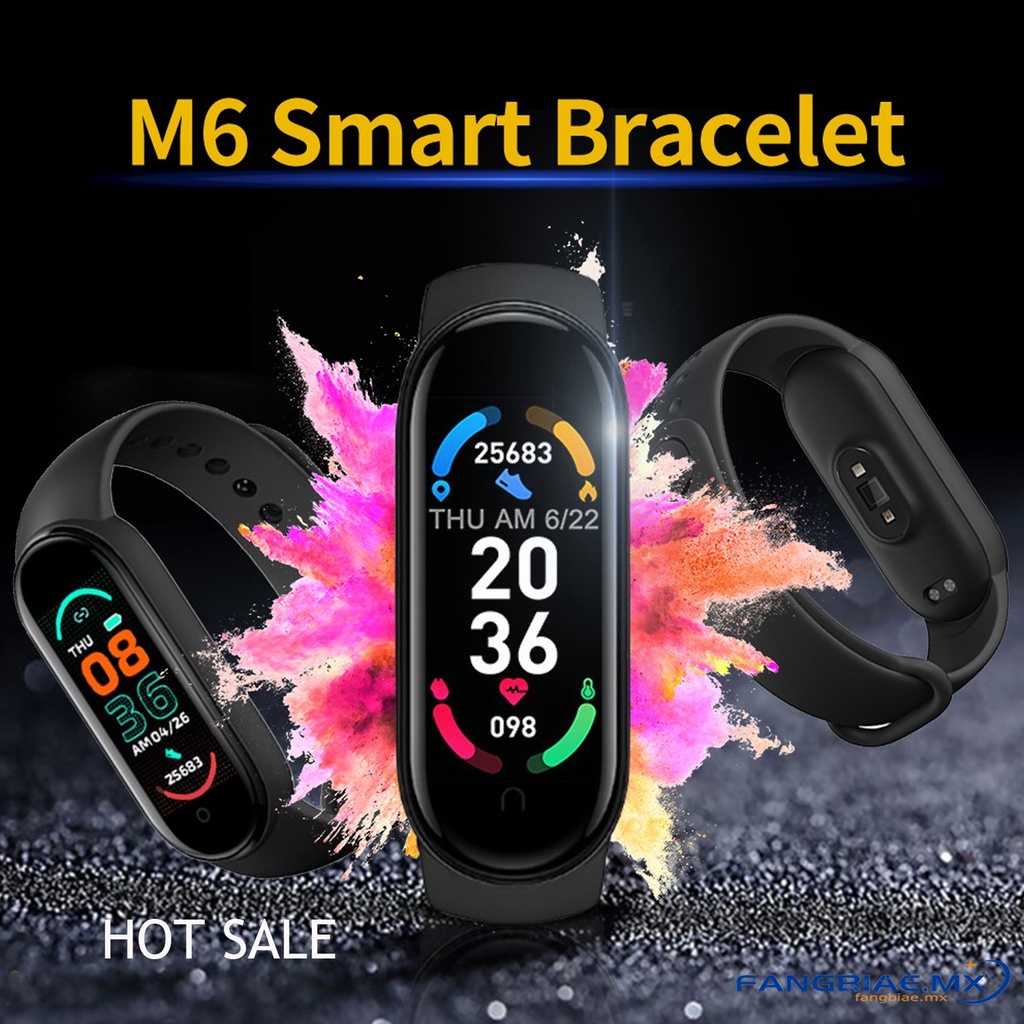 M6 Reloj de pulsera Xiaomi band 6/bluetooth 4.2 monitor smartband pulsera  deportiva | Shopee México