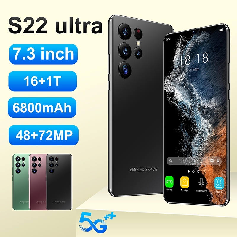 Versión Global Barato Teléfono Inteligente Android S22 Ultra 7.3 " Móvil 5G