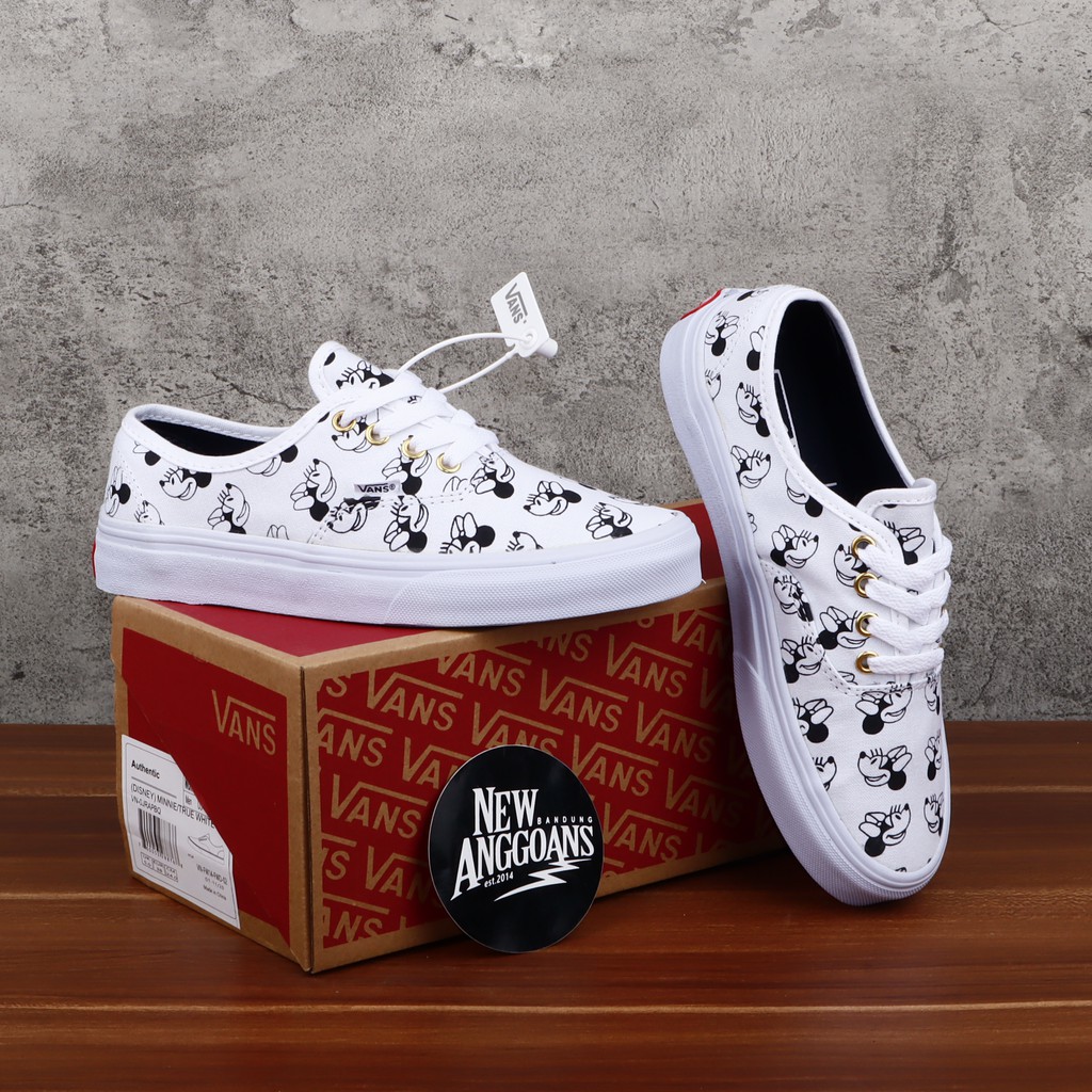 Vans Authentic X Disney Minnie Mickey Mouse True White DT Sepatu | Shopee