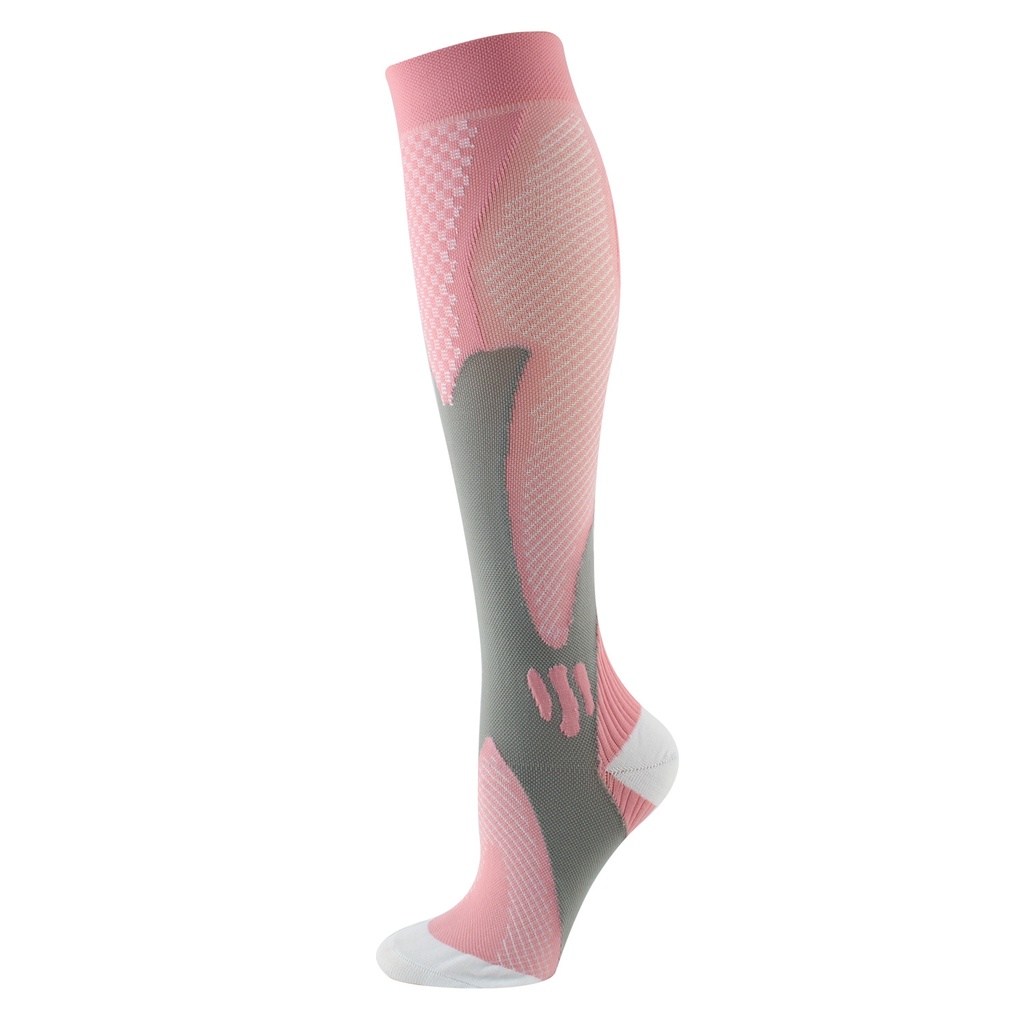 HUANG 4 pares de calcetines de compresión para mujeres circulación hombres 20-30 Mmhg ciclismo medias hasta la rodilla para correr vuelo atlético deportes 