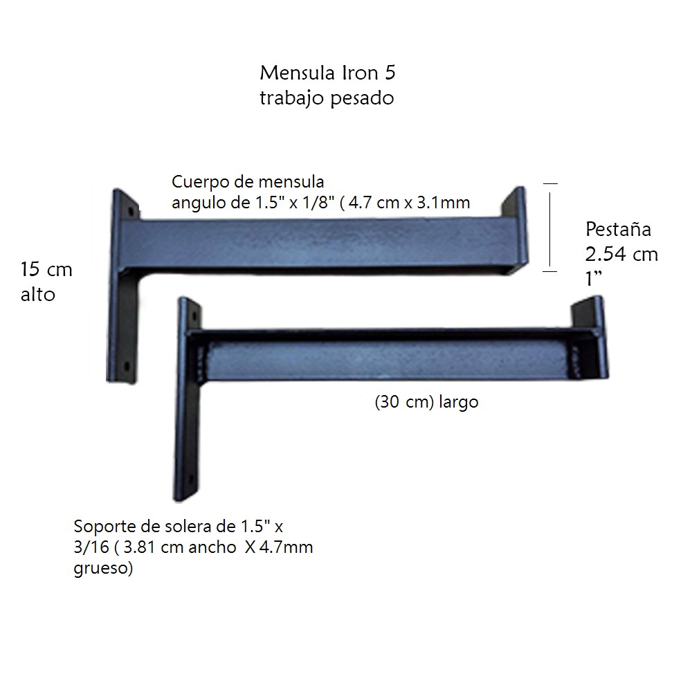Juego De 6 Mensulas De Servicio Pesado Fabricadas En Angulo De 1 1 2 X 1 8 Shopee Mexico
