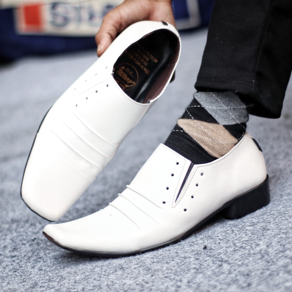 Pay For Place) ERS zapatos blancos CEVANY REMPEL piel ORIGINAL PANTOFEL hombres trabajo PANTOPEL oficina | Shopee México