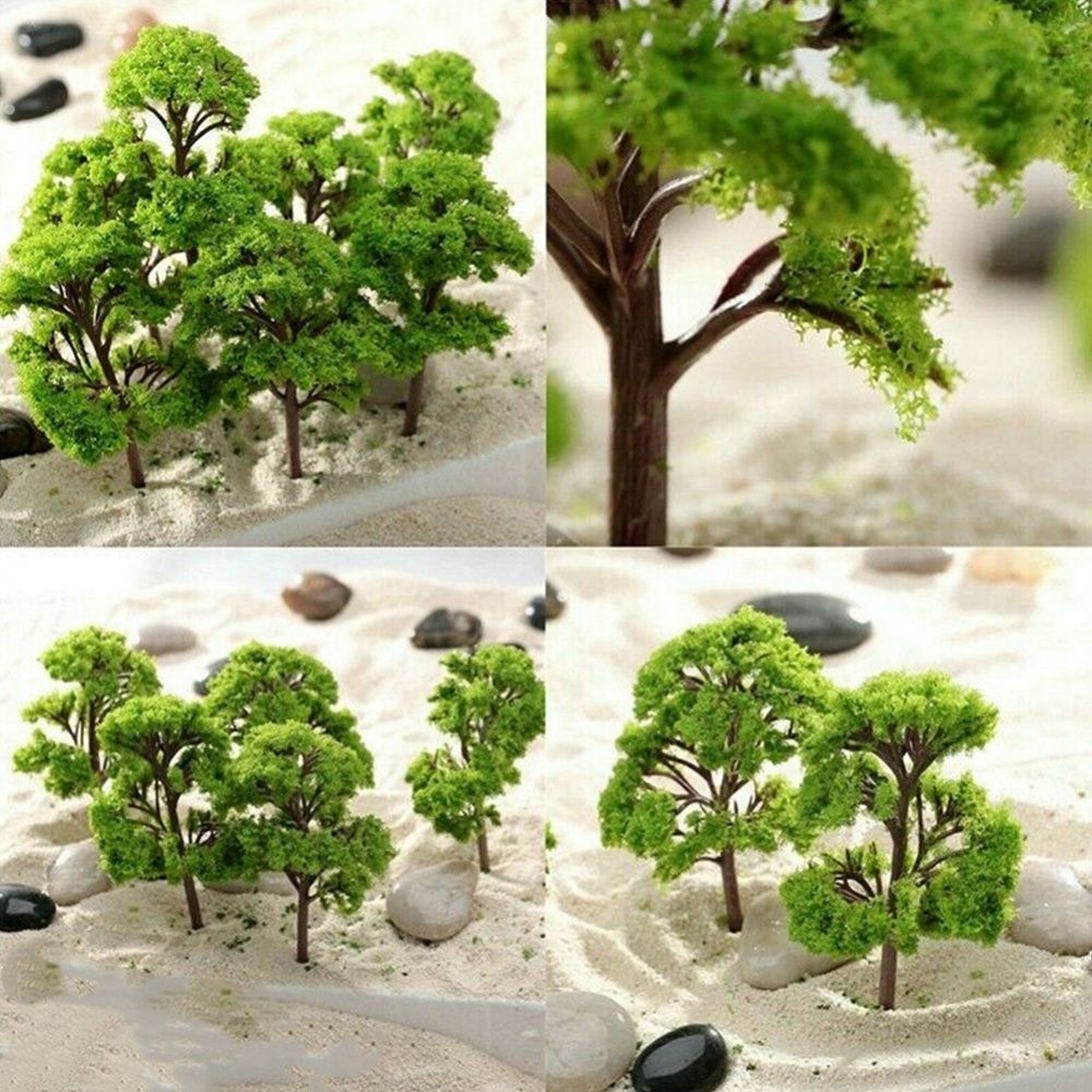 Verde LIOOBO 20PCS Modelo árboles en Miniatura Paisaje Paisaje Tabla Verde Modelo árbol 3cm-8cm 