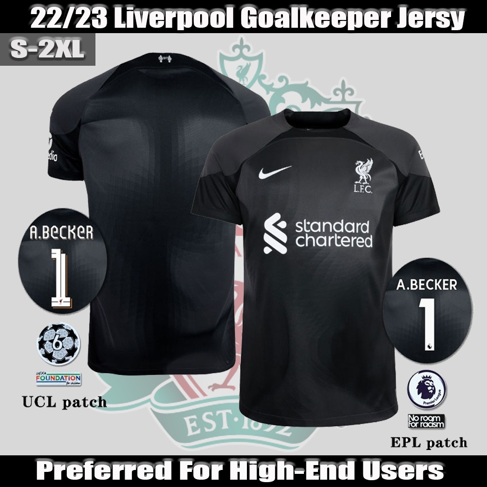 Liverpool Jersey Portero 22/23 Hombres Camiseta De Fútbol Grado : Aaa Talla S-XXL Negro
