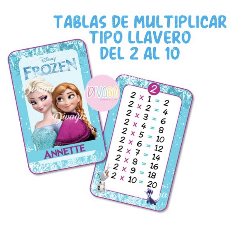 Llavero Tablas De Multiplicar Frozen Disney Shopee M Xico The Best