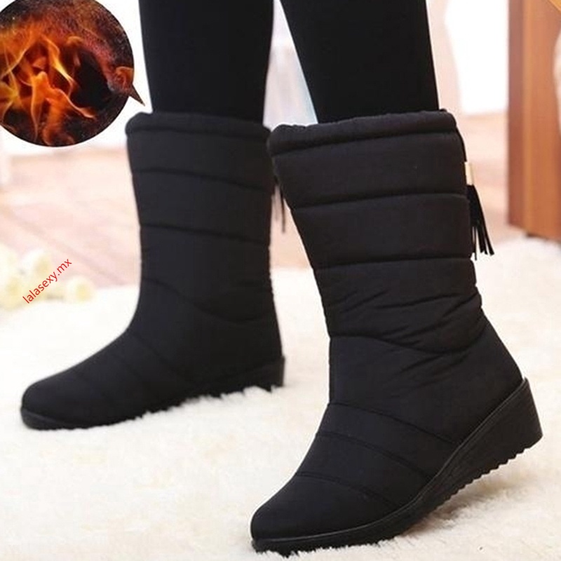 Botas De nieve invierno para mujer talla Grande zapatos De algodón caliente Botas para | Shopee México