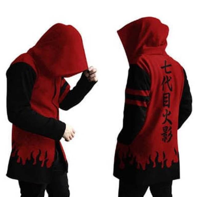 Premium negro rojo Hokage túnicas/abrigos de Anime/manos de hombre/abrigos  Naruto/ropa de abrigo | Shopee México