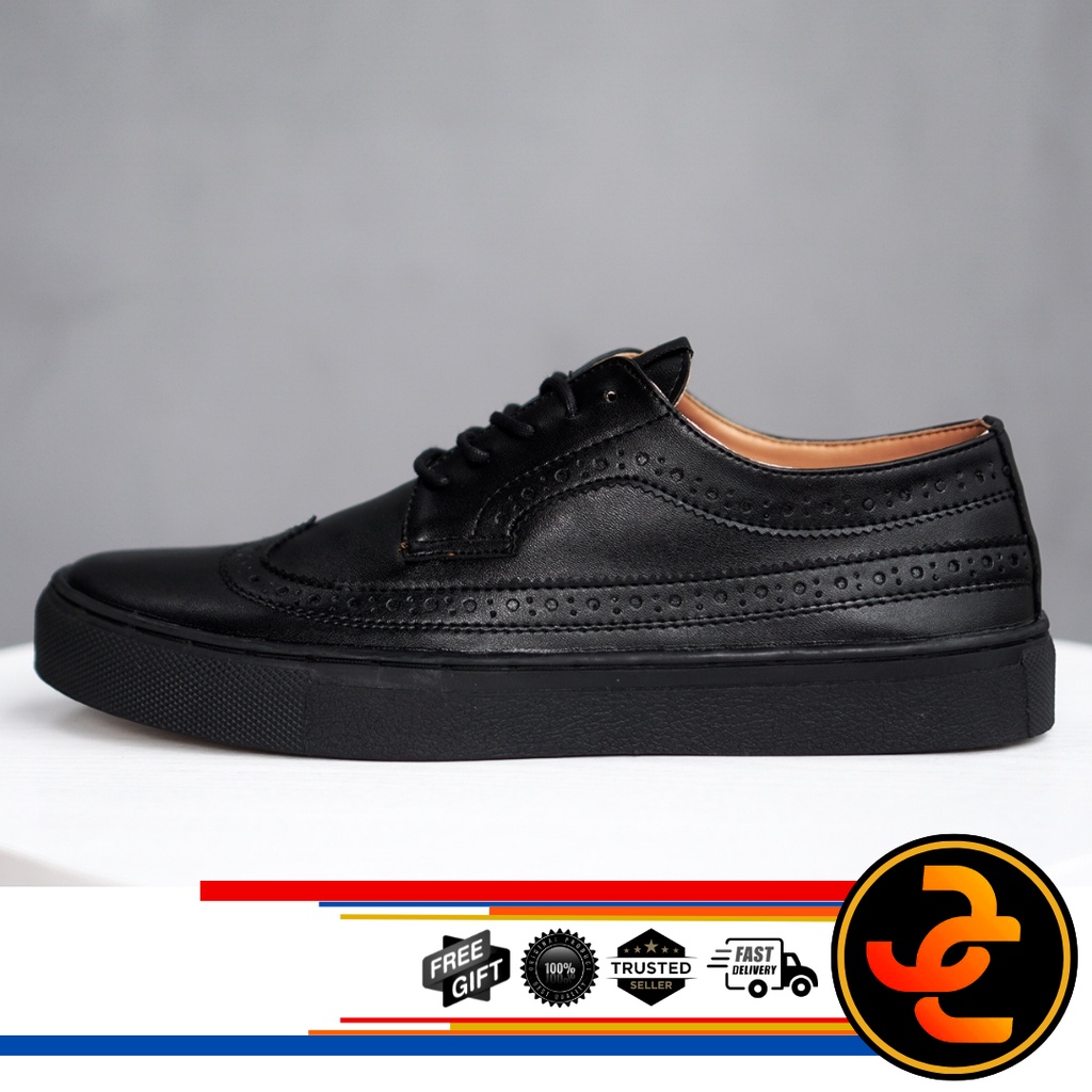 Supremebeing Slab Black negro Leather zapatos cortos 