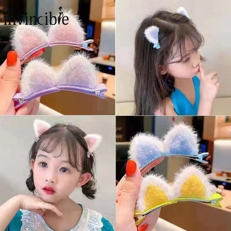 Dulce Color Caramelo Felpa Horquilla/Dibujos Animados Orejas De Gato Clips  De Pelo/Niñas Lindo Aleación Pico De Pato Pasador Accesorios | Shopee México