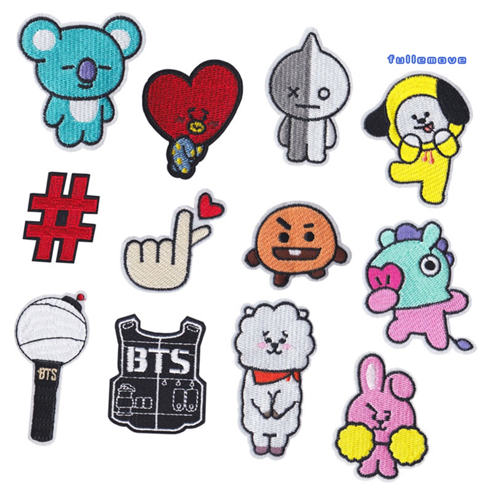 BTS BT21 de dibujos animados bordado apliques parche pegatina DIY costura  ropa accesorio fullemove | Shopee México