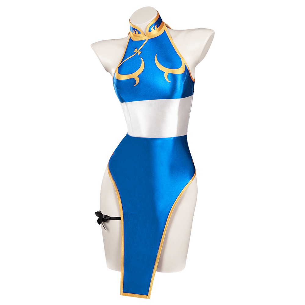 Ropa y complementos especializados Moda Chun Li de Street Fighter Vestido  Azul Adulto Niños Disfraz De Halloween Cosplay TH3098218