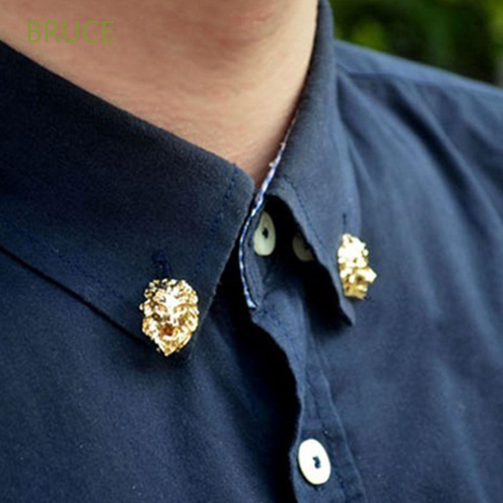 BRUCE Domineering Collar aguja fresco cabeza de broches oro camisa cuello Retro alivio hombres/mujer insignia/Multicolor | Shopee México