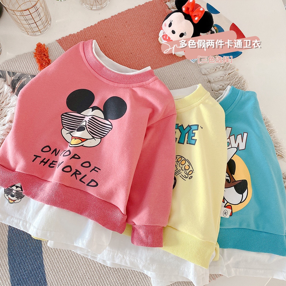 Figura Nuevo Disney Bebe Nino Ninas Ropa Coreana Ninos De Dibujos Animados Mickey Minnie Princesa Sueteres Ninos Tops Caliente Falso Dos Piezas Jersey Shopee Mexico