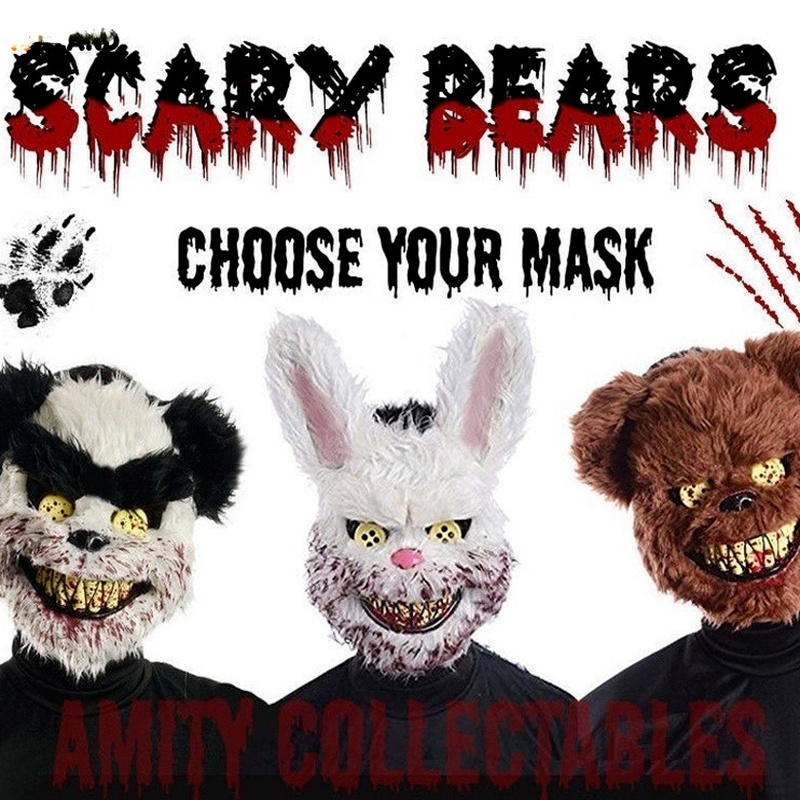 Máscaras De Casa Embrujadas Hechas A Mano Accesorios De Máscara De Baile De  Miedo Oso Cubierta De La Cabeza De Halloween Disfraz De Carnaval Conejo  Sangrienta Terror Cosplay Maquillaje Fiesta Tocado |