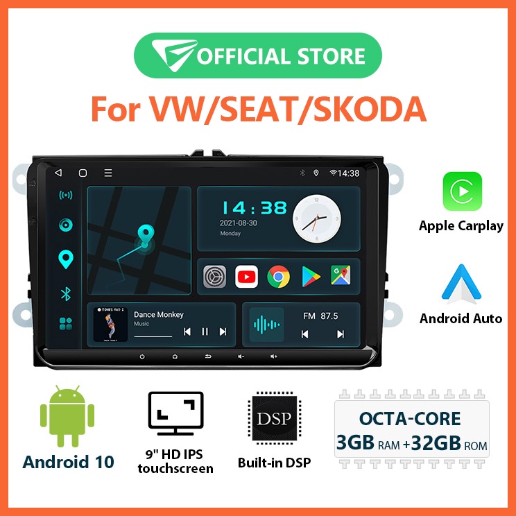 Eonon Q53Pro 9 pulgadas 2.5D IPS Android 10 GPS DSP Bluetooth CarPlay Android Auto 